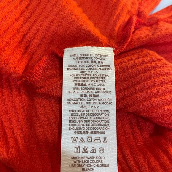 Free People Partisan Boho Red Ribbed Bell Sleeve Embroidered Blouse - XS - Picture 7 of 9